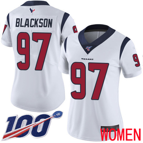 Houston Texans Limited White Women Angelo Blackson Road Jersey NFL Football #97 100th Season Vapor Untouchable->houston texans->NFL Jersey